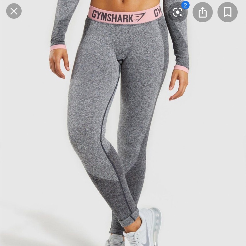 Gymshark grey marl and peach flex leggings